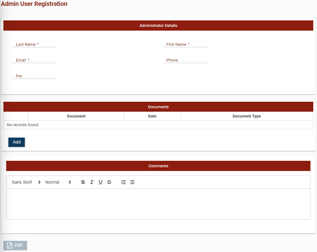 internal user registration en